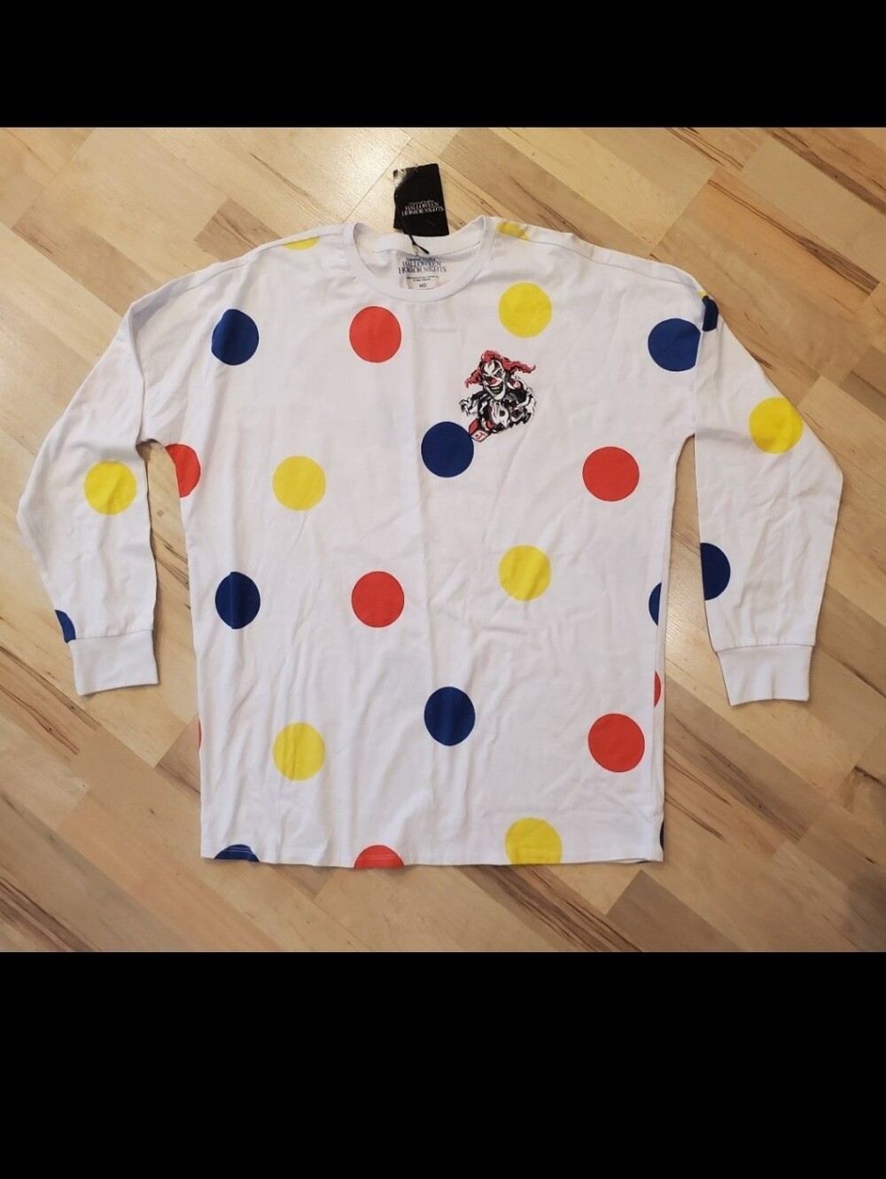 NWT Universal Studios Halloween Horror Nights Jack the Clown long sleeve shirt